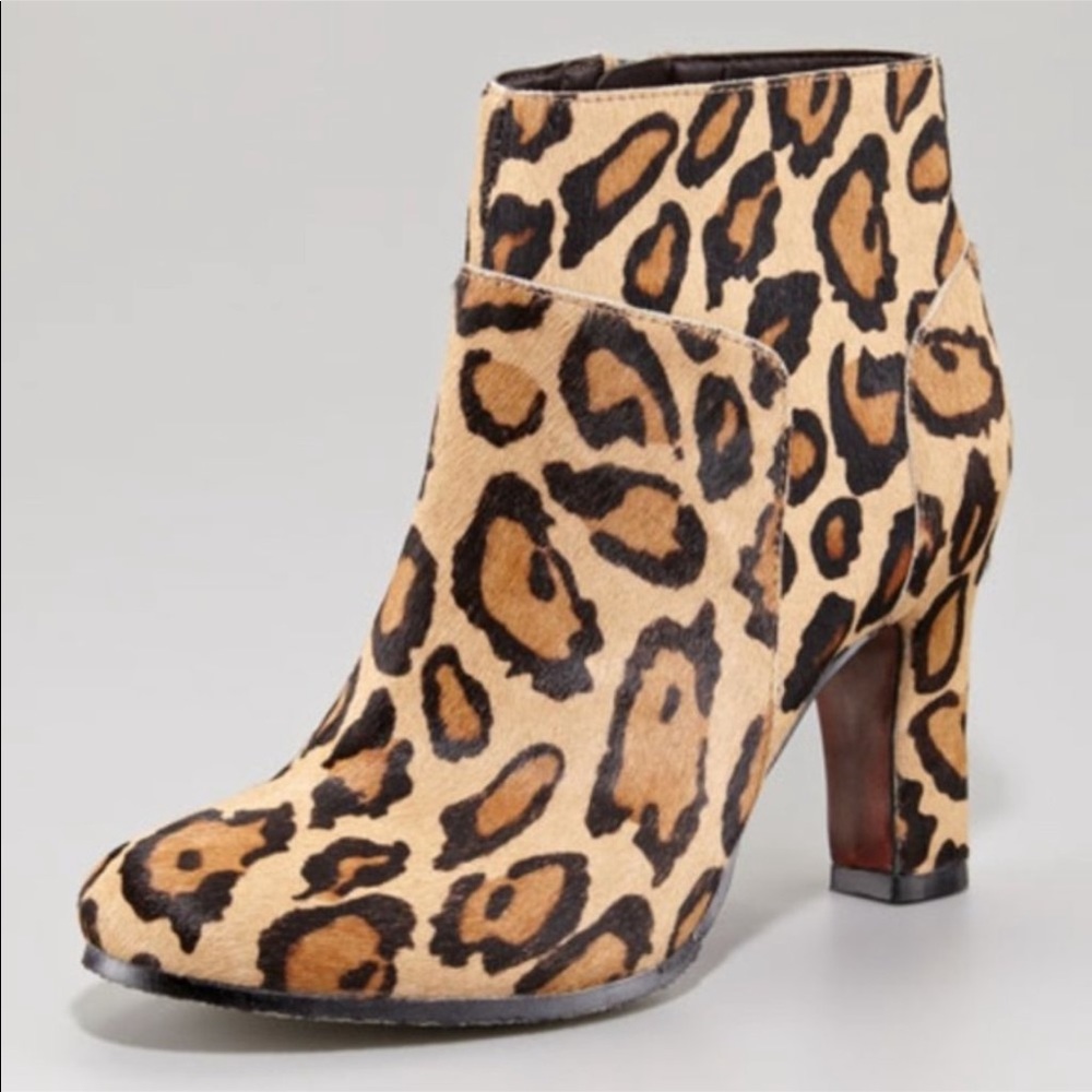 Sam Edelman  Calf Hair Leather Leopard Ankle Booties